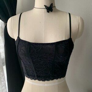 Mesh Lace Bralette Crop Top